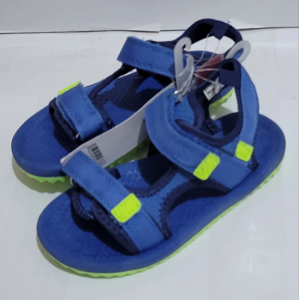 OshKosh B'gosh Boys Blue Hook &‎ Loop Sport Sandals - Machine Washable